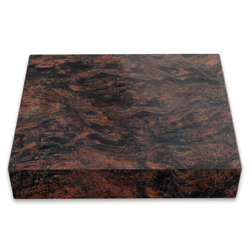 Braune rechteckige Grabtafel aus Aurindi-Granit – Grabmal Hamburg-Altona