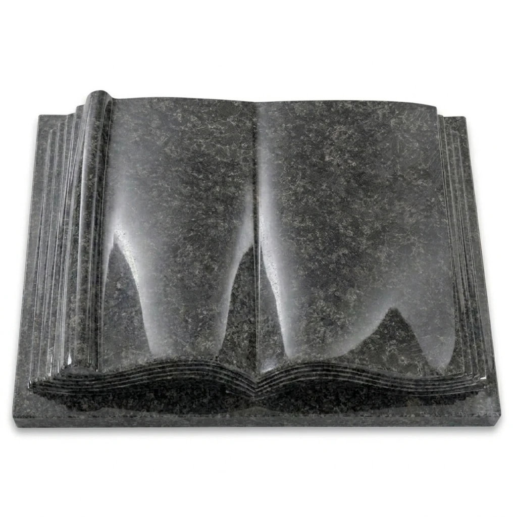 Graues Grabbuch aus Steel-Grey-Granit – Liegestein Friedhof Hamburg-Öjendorf